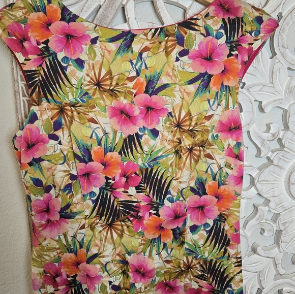 Farm Rio Floral Print Mini Dress open back Size S - Picture 6 of 8